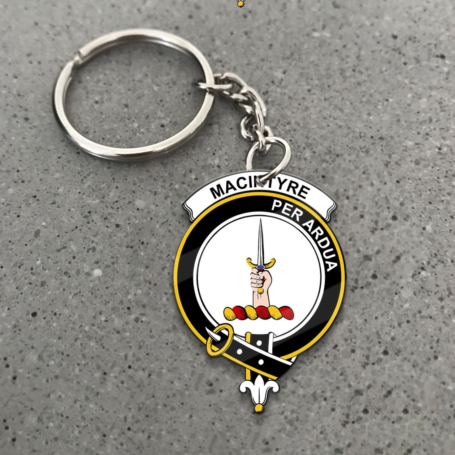 Clan MacIntyre Tartan Crest Keychain JR73 Clan MacIntyre Tartan Today   