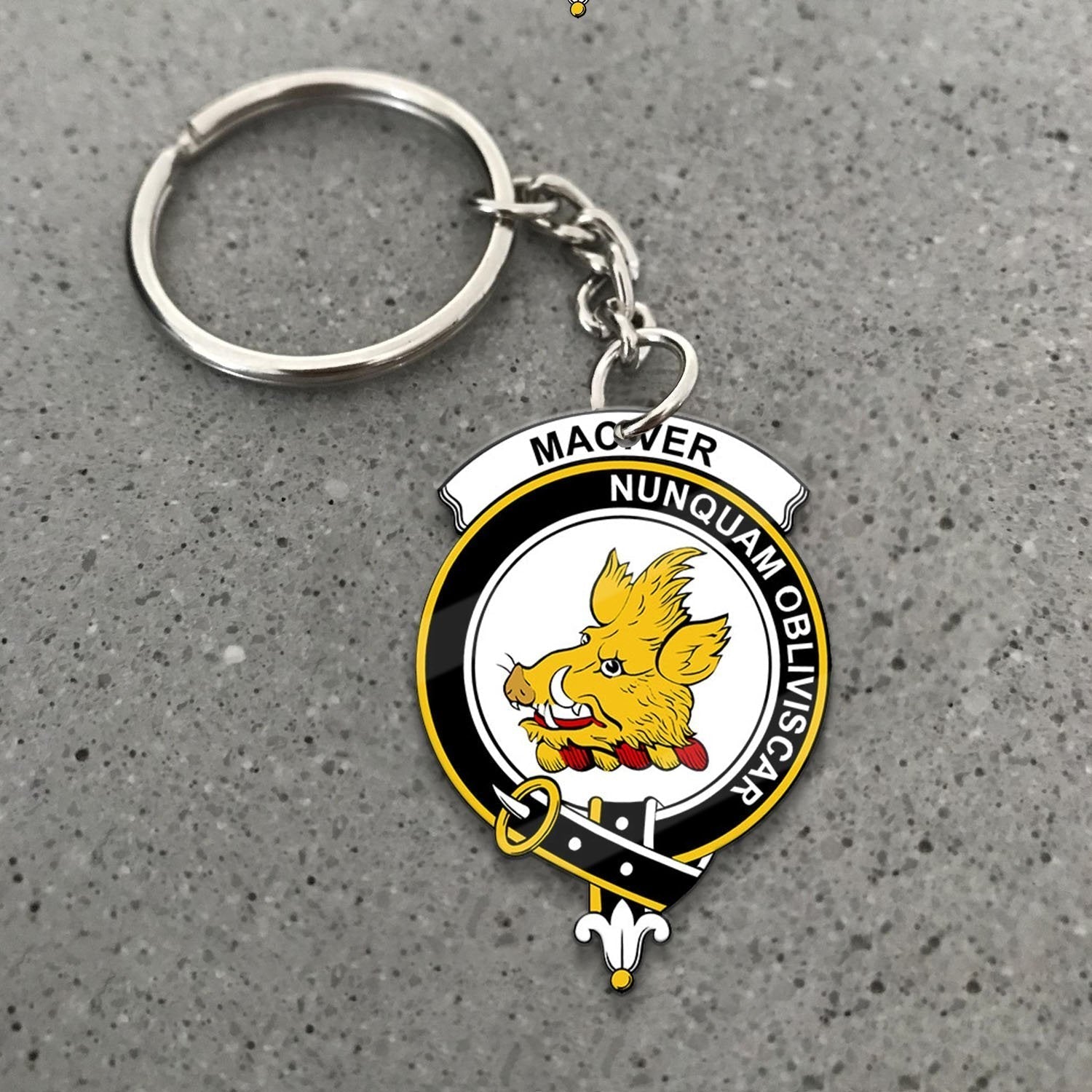 Clan MacIver Tartan Crest Keychain GJ10 Clan Hall Tartan Today   