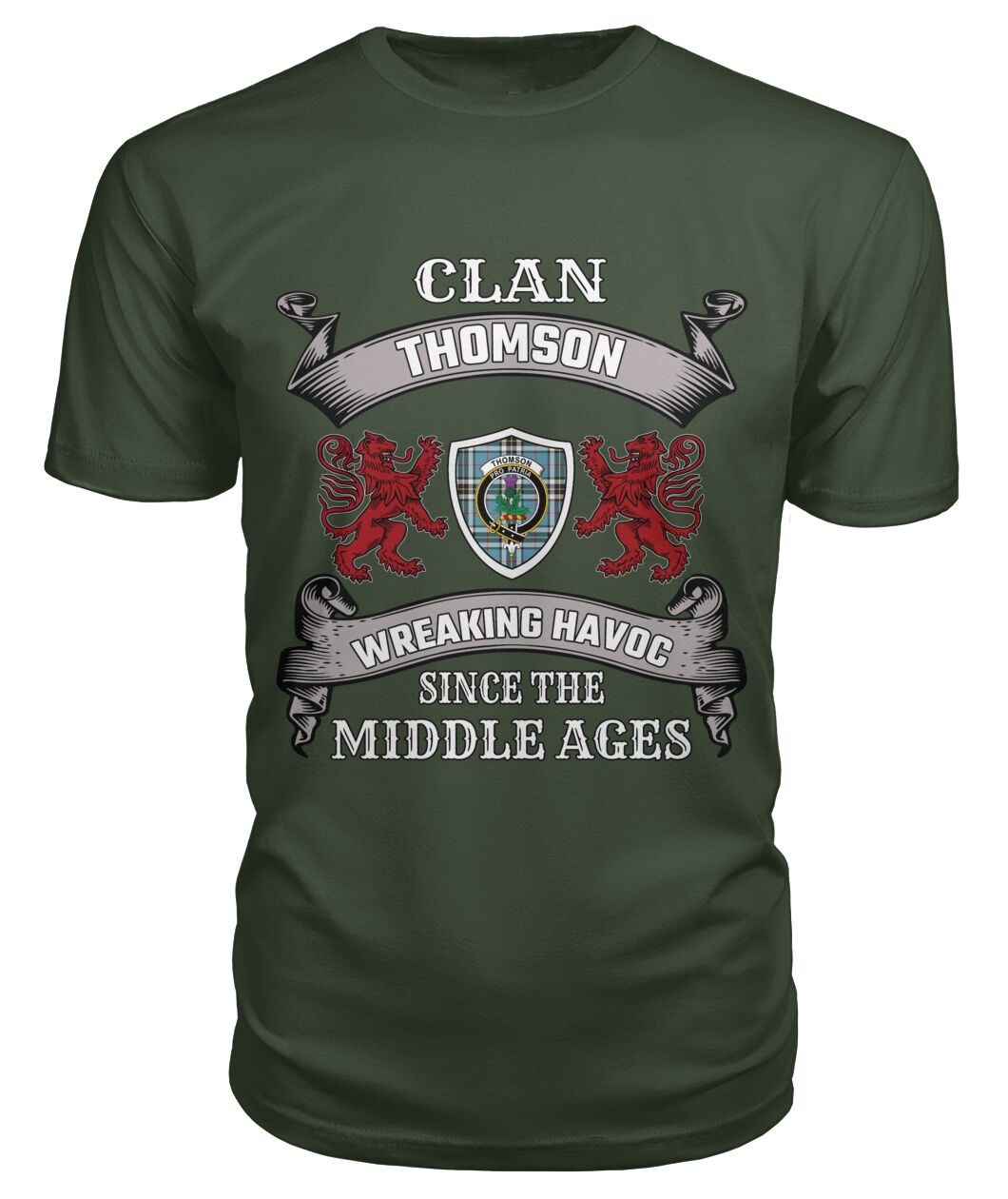 Clan Thomson Family Tartan 2D T-ShirtQZ77 Thomson Tartan 2D T-Shirt Tartan T-Shirt City Green S Thomson Tartan 2D T-Shirt