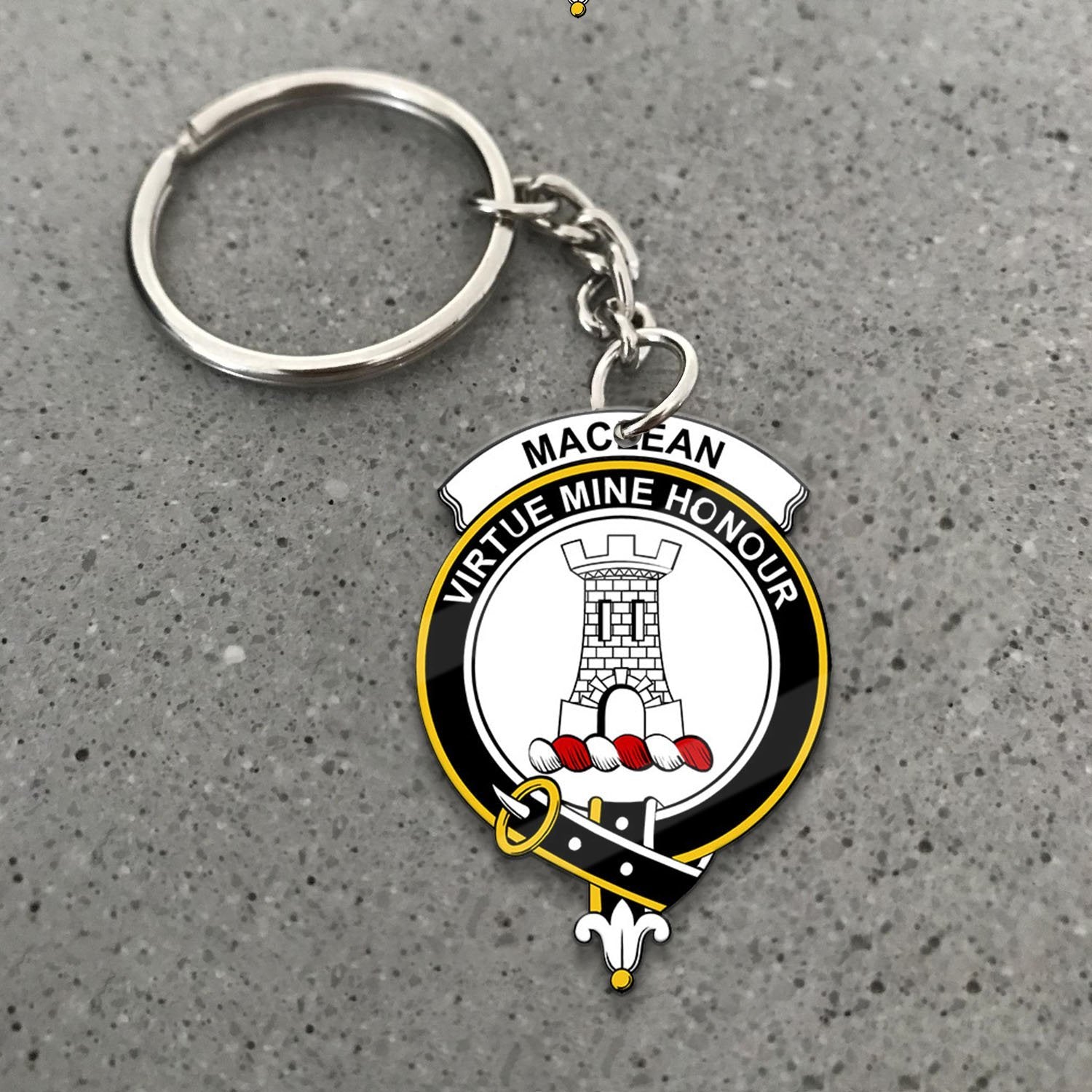 Clan MacLean Tartan Crest Keychain UC84 Clan Hall Tartan Today   