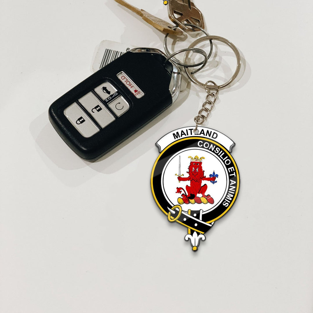 Clan Maitland Tartan Crest Keychain MC83 Clan Maitland Tartan Today   