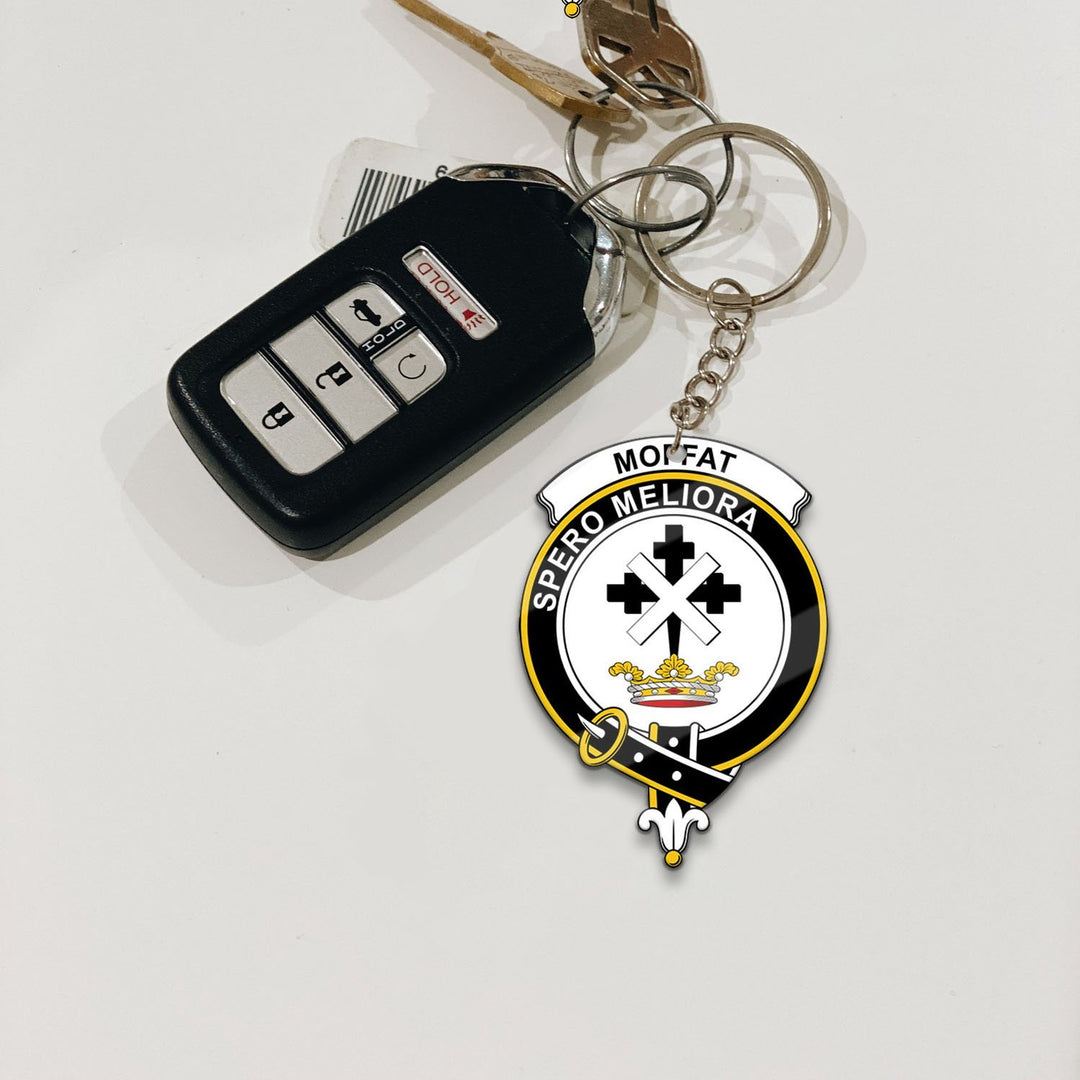 Clan Moffat Tartan Crest Keychain HX16 Clan Moffat Tartan Today   