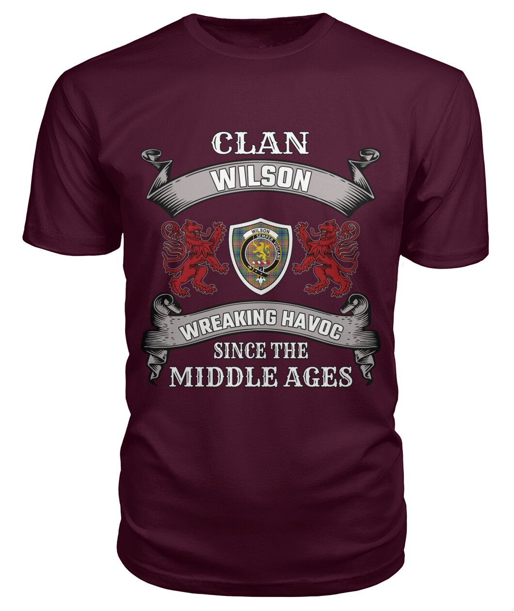 Clan Wilson Family Tartan 2D T-ShirtFY67 Wilson Tartan 2D T-Shirt Tartan T-Shirt Maroon S Wilson Tartan 2D T-Shirt