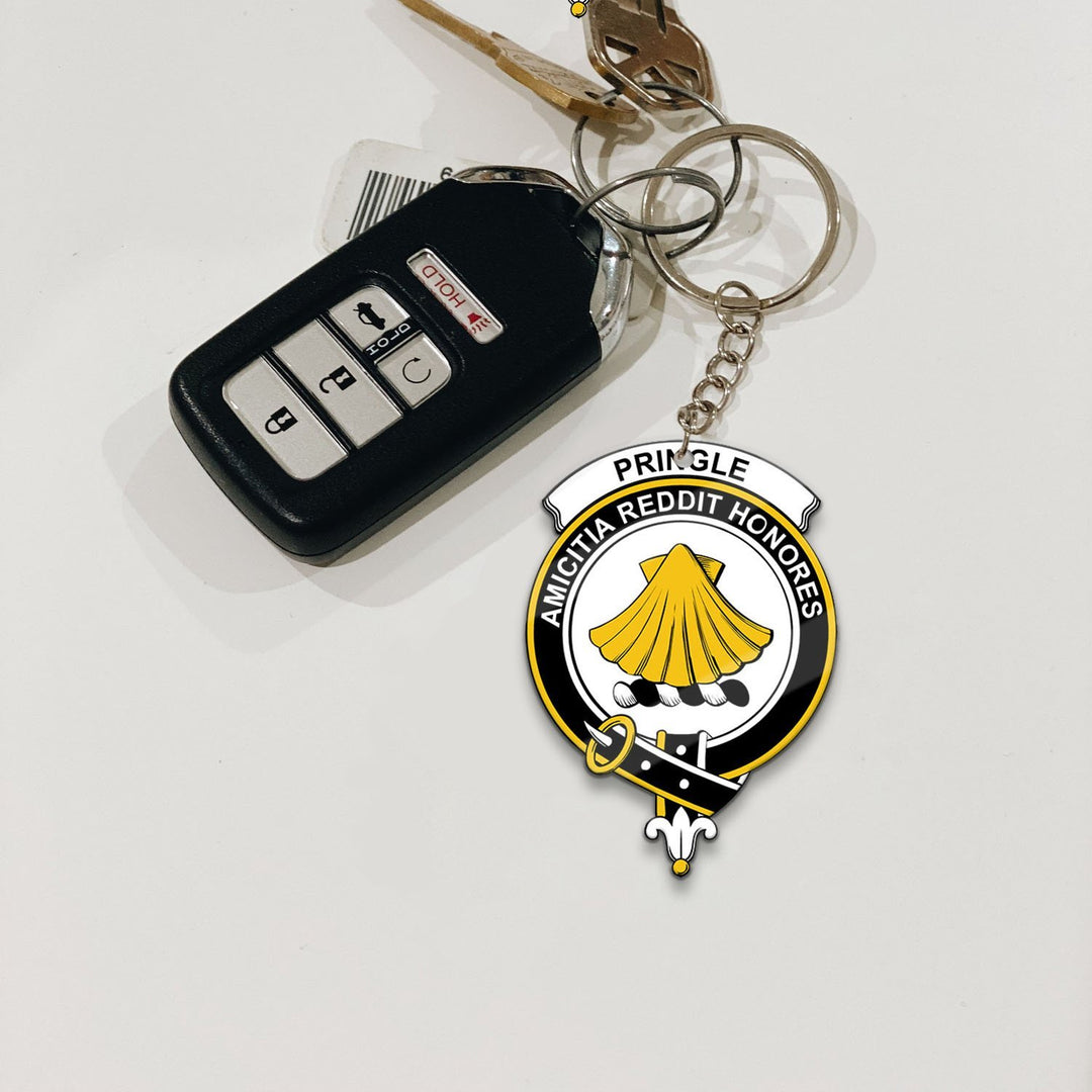 Clan Pringle Tartan Crest Keychain HS91 Clan Pringle Tartan Today   