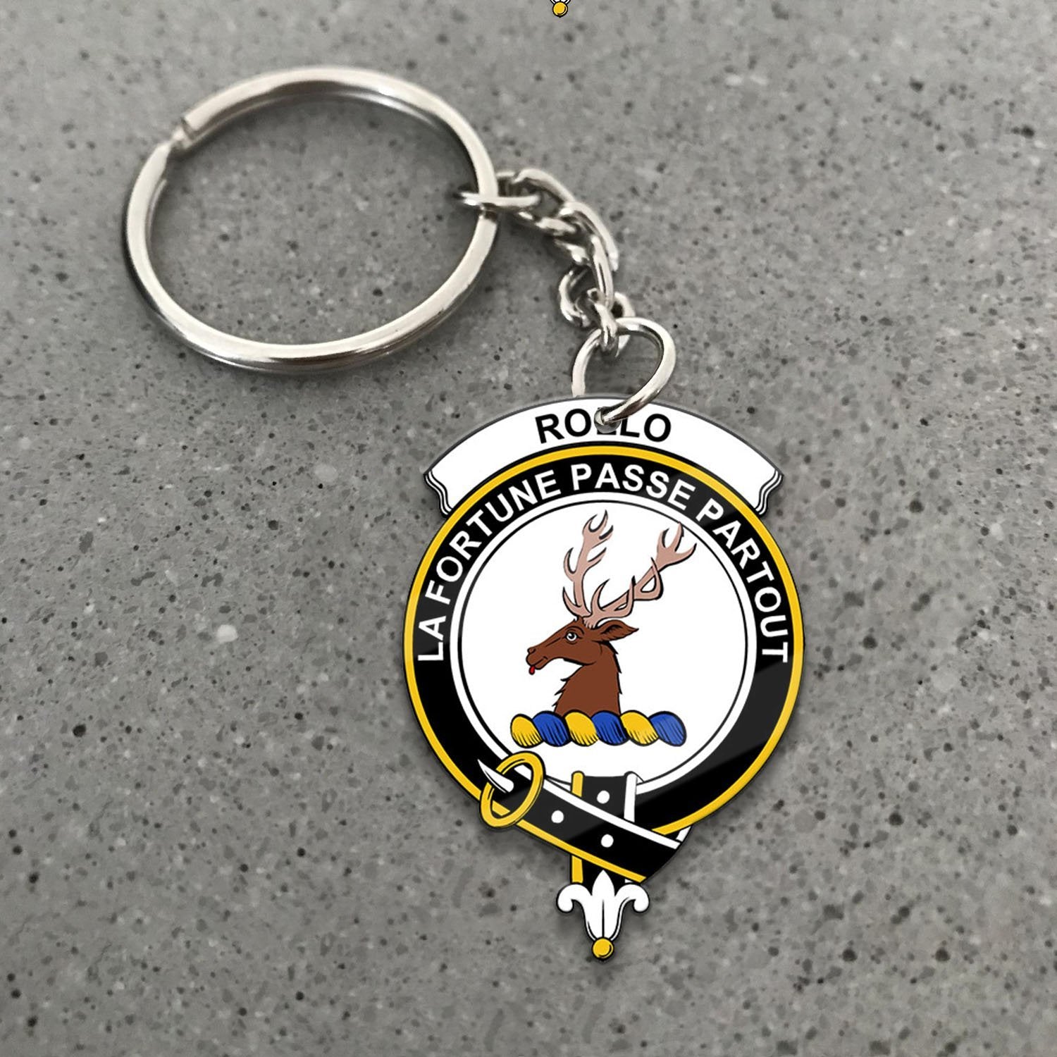 Clan Rollo Tartan Crest Keychain NR94 Clan Rollo Tartan Today   