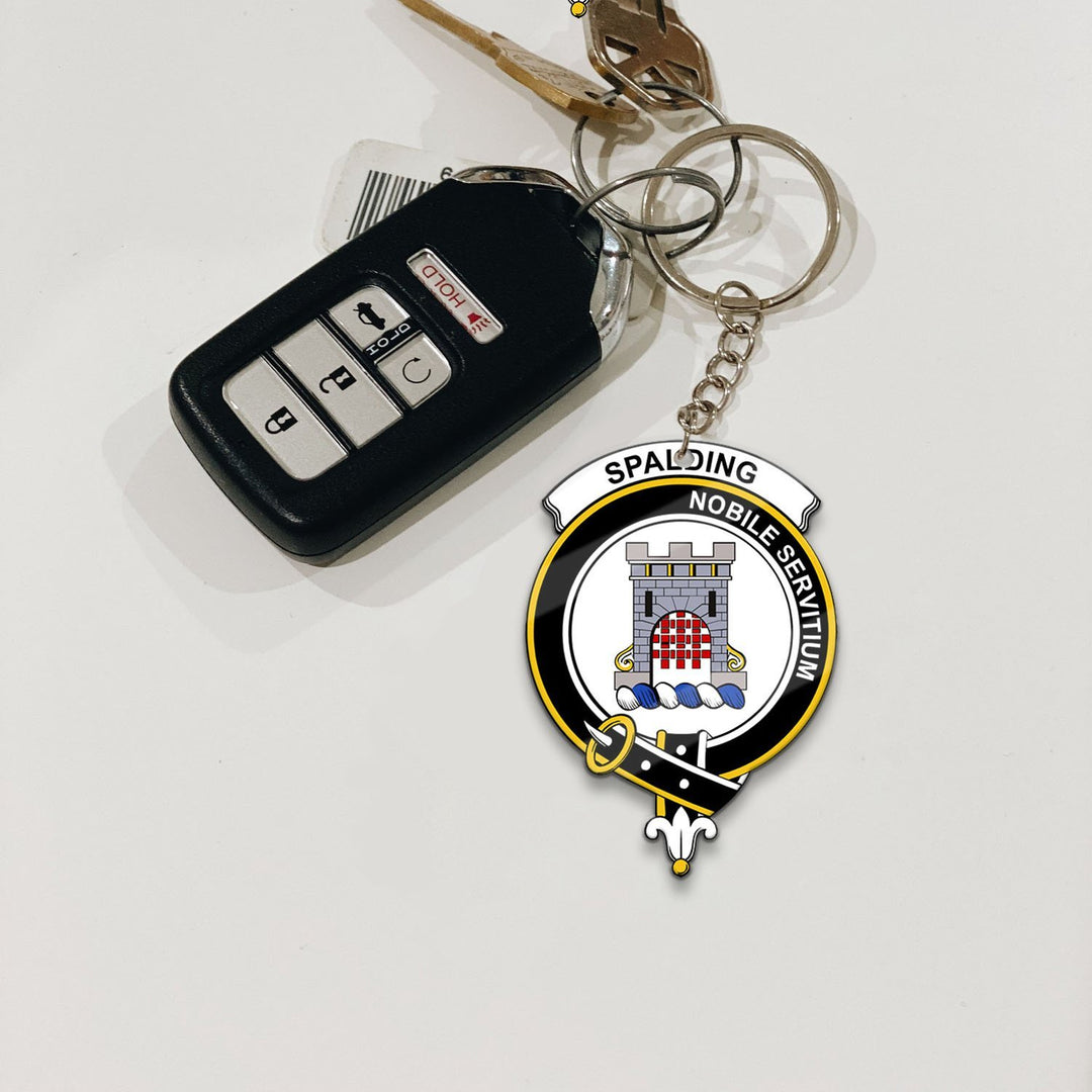 Clan Spalding Tartan Crest Keychain ED41 Clan Spalding Tartan Today   