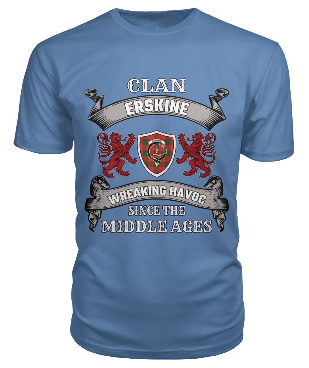 Clan Erskine Family Tartan 2D T-shirt XG84 Erskine Tartan Clan Tartan T-Shirt Lake S Erskine Tartan Clan