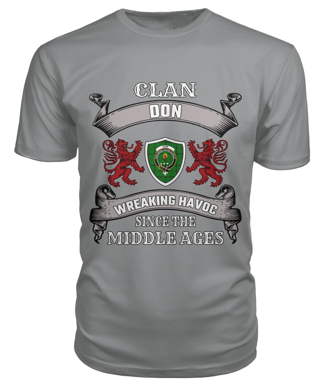 Clan Don Family Tartan 2D T-shirt TN19 Don Tartan Clan Tartan T-Shirt Storm Grey S Don Tartan Clan