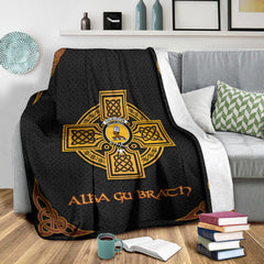 Haliburton Clan Crest Premium Blanket Black  Celtic Cross Style RF77 Clan Ross Tartan Today   