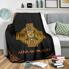 MacKinnon Clan Crest Premium Blanket Black  Celtic Cross Style NY18 Clan Ross Tartan Today   