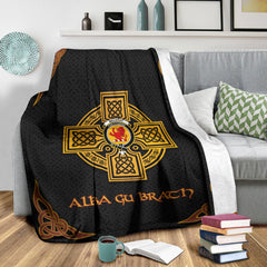Moubray Clan Crest Premium Blanket Black  Celtic Cross Style FJ15 Clan Ross Tartan Today   