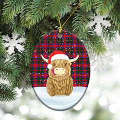 Clan Carrick District Tartan Christmas Ceramic Ornament Highland Cows Style JZ23 Carrick District Tartan Tartan Ornament   