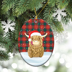 Clan Chisholm Ancient Tartan Christmas Ceramic Ornament Highland Cows Style RD33 Chisholm Ancient Tartan Tartan Ornament   