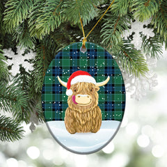 Clan Graham of Menteith Ancient Tartan Christmas Ceramic Ornament Highland Cows Style XZ39 Graham of Menteith Ancient Tartan Tartan Ornament   