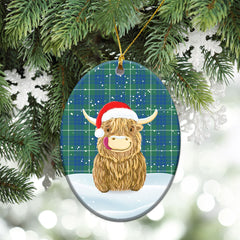 Clan Hamilton Hunting Ancient Tartan Christmas Ceramic Ornament Highland Cows Style KB64 Hamilton Hunting Ancient Tartan Tartan Ornament   