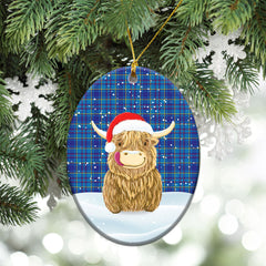 Clan Mercer Modern Tartan Christmas Ceramic Ornament Highland Cows Style AA84 Mercer Modern Tartan Tartan Ornament   