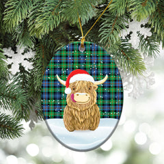 Clan Murray of Atholl Ancient Tartan Christmas Ceramic Ornament Highland Cows Style VI32 Murray of Atholl Ancient Tartan Tartan Ornament   