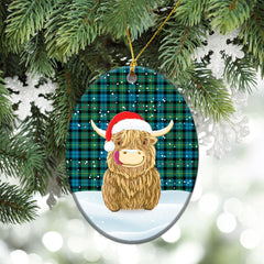 Clan Rollo Ancient Tartan Christmas Ceramic Ornament Highland Cows Style YM94 Rollo Ancient Tartan Tartan Ornament   