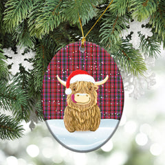 Clan Udny Tartan Christmas Ceramic Ornament Highland Cows Style JW89 Udny Tartan Tartan Ornament   