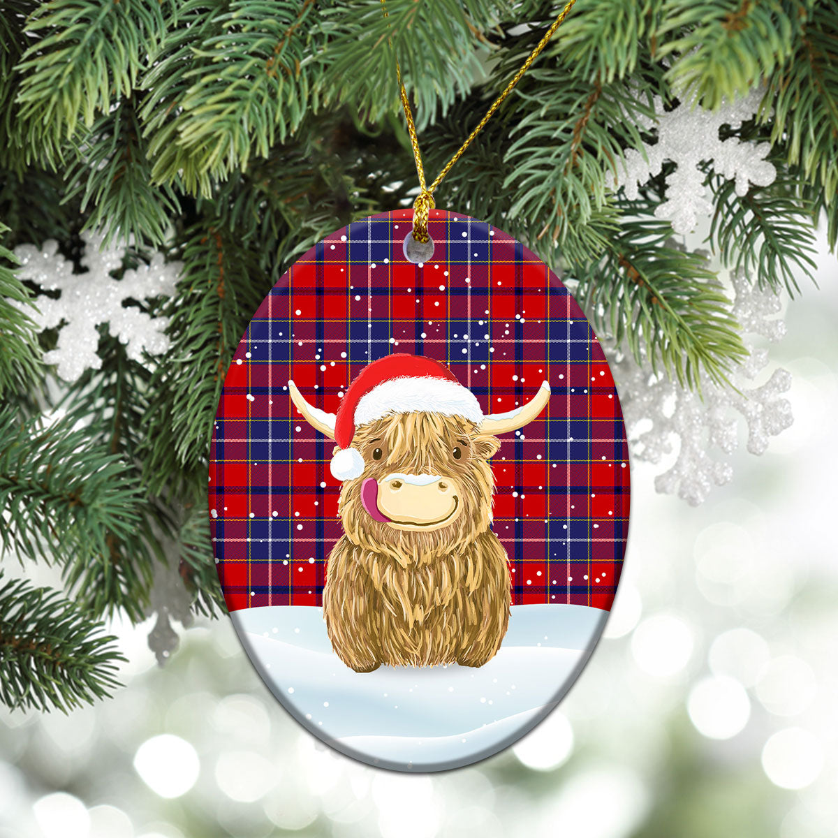 Clan Wishart Dress Tartan Christmas Ceramic Ornament Highland Cows Style UQ23 Wishart Dress Tartan Tartan Ornament   