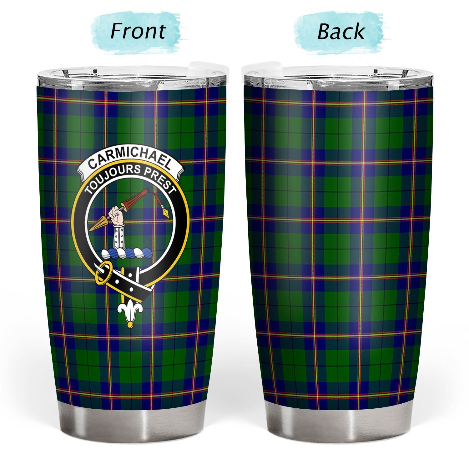 Clan Carmichael Modern Tartan Crest Tumbler LP97 Clan Carmichael Tartan Today   