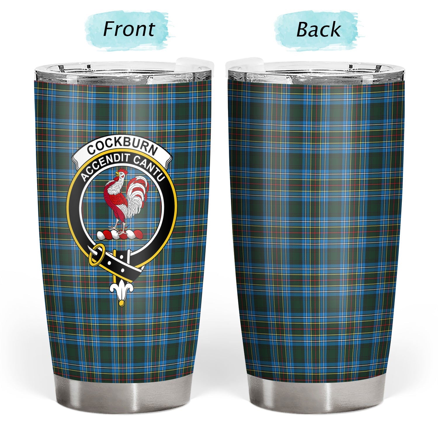 Clan Cockburn Modern Tartan Crest Tumbler HT92 Clan Cockburn Tartan Today   