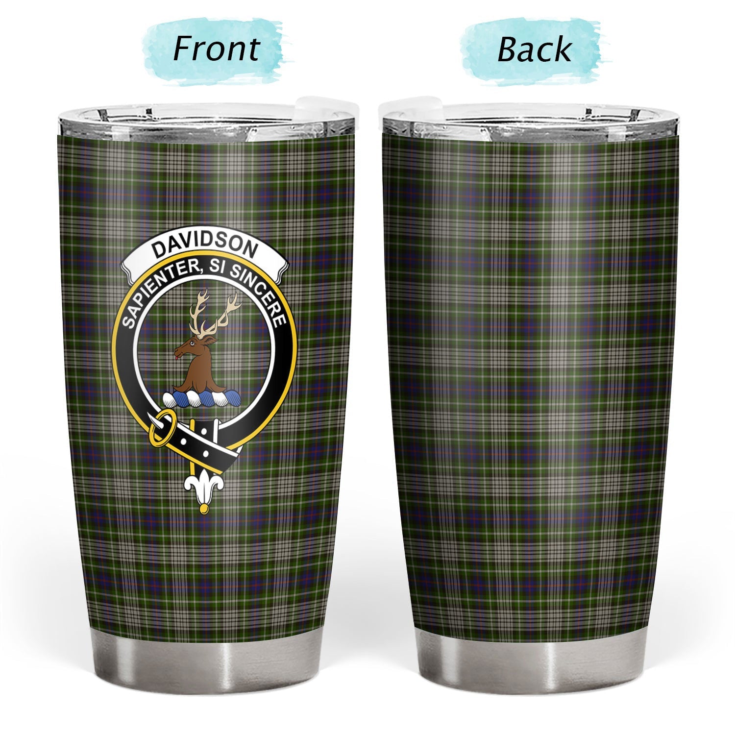 Clan Davidson Tulloch Dress Tartan Crest Tumbler HA61 Clan Davidson Tartan Today   