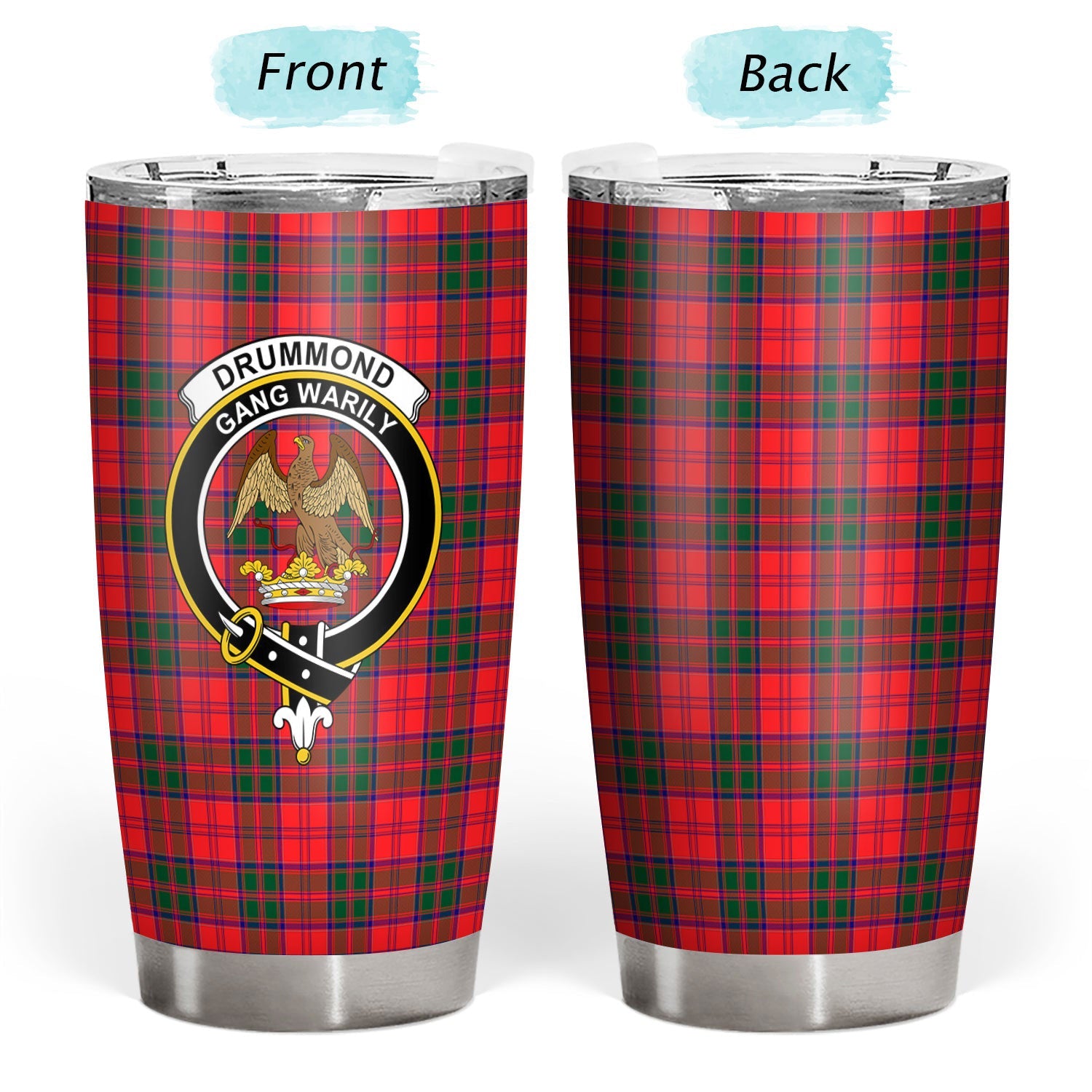 Clan Drummond Modern Tartan Crest Tumbler UX26 Clan Drummond Tartan Today   