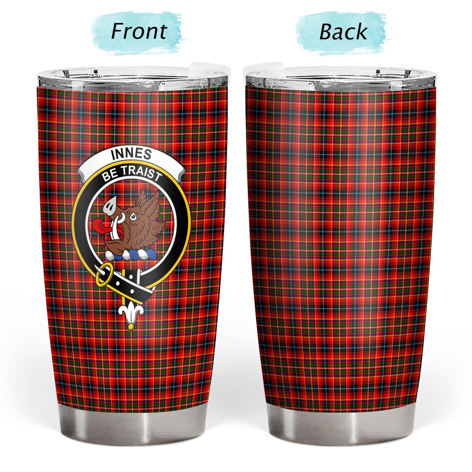 Clan Innes Modern Tartan Crest Tumbler UC23 Clan Innes Tartan Today   