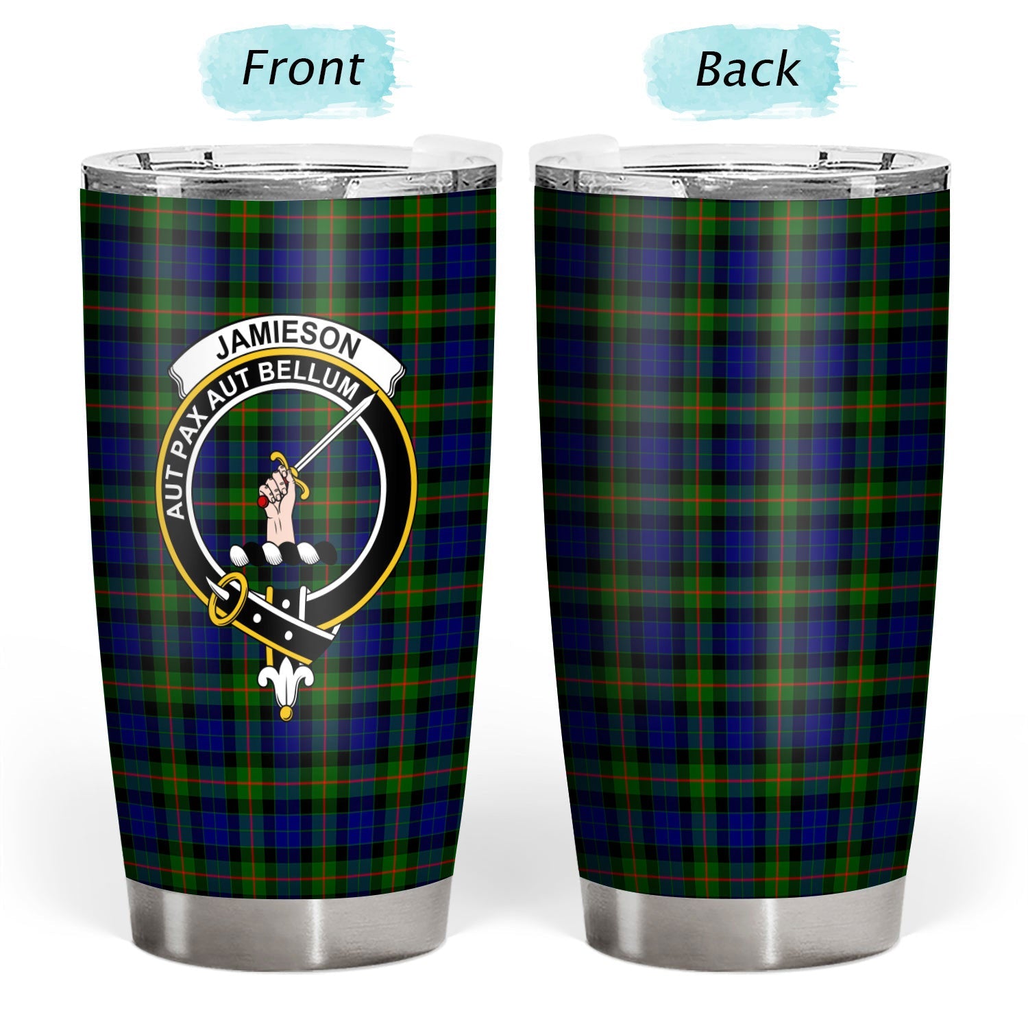 Clan Jamieson Tartan Crest Tumbler TI12 Clan Hall Tartan Today   