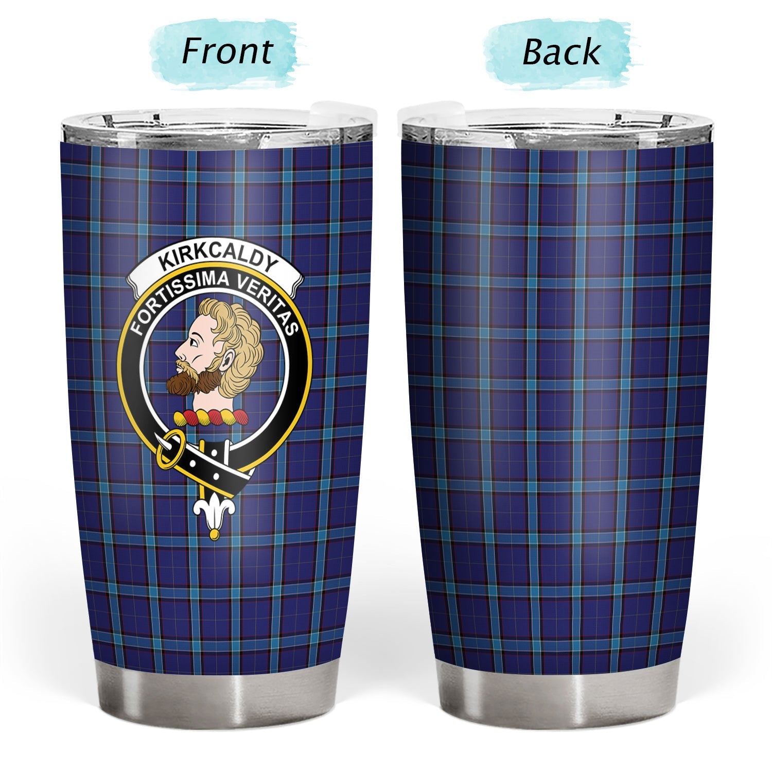 Clan Kirkcaldy Tartan Crest Tumbler CC11 Clan Kirk Tartan Today   