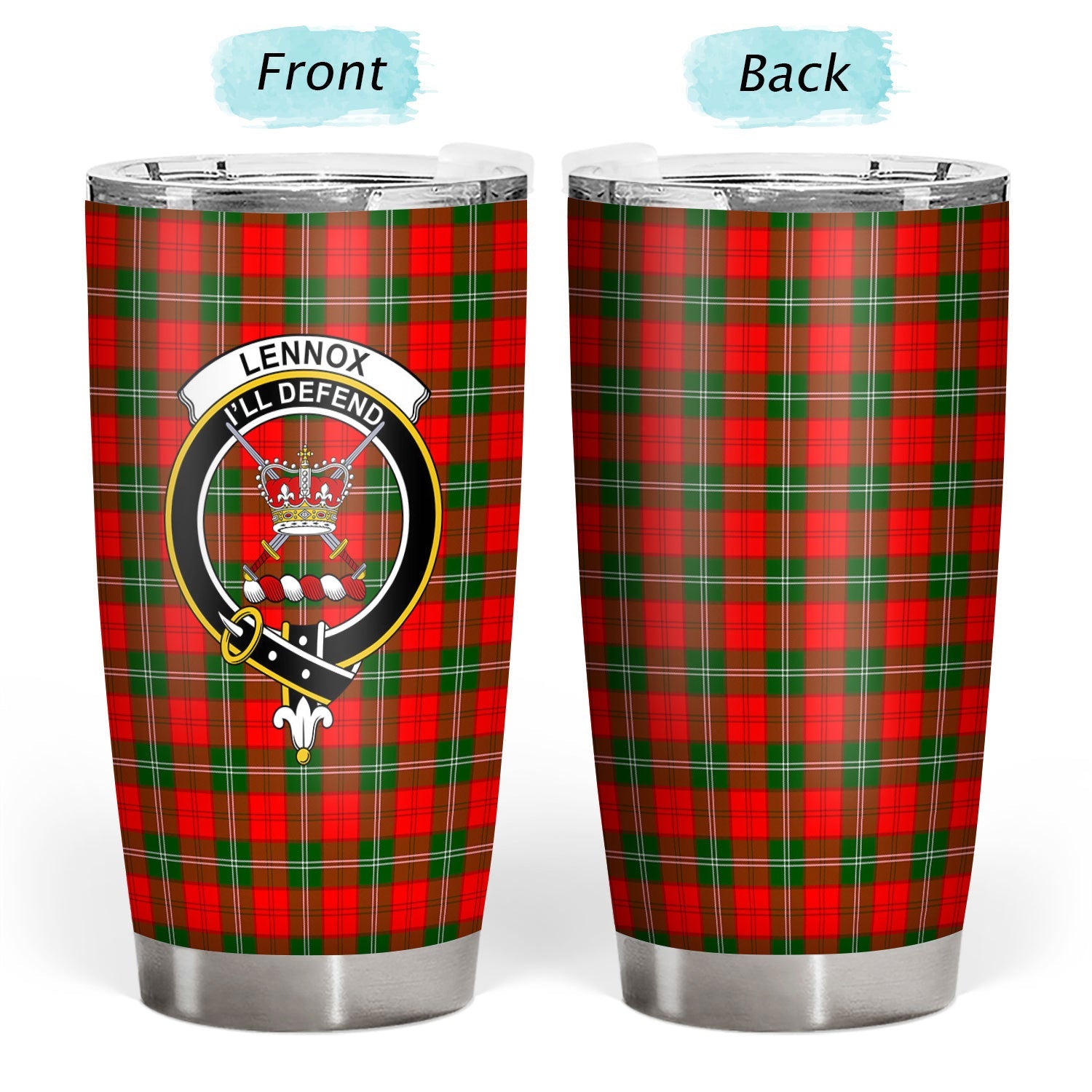 Clan Lennox (Lennox Kincaid) Tartan Crest Tumbler QS32 Clan Lennox Tartan Today   