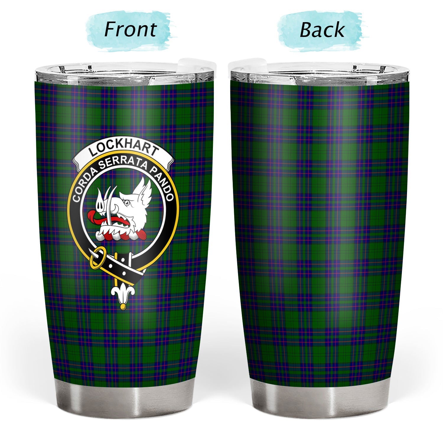 Clan Lockhart Modern Tartan Crest Tumbler CJ66 Clan Lockhart Tartan Today   