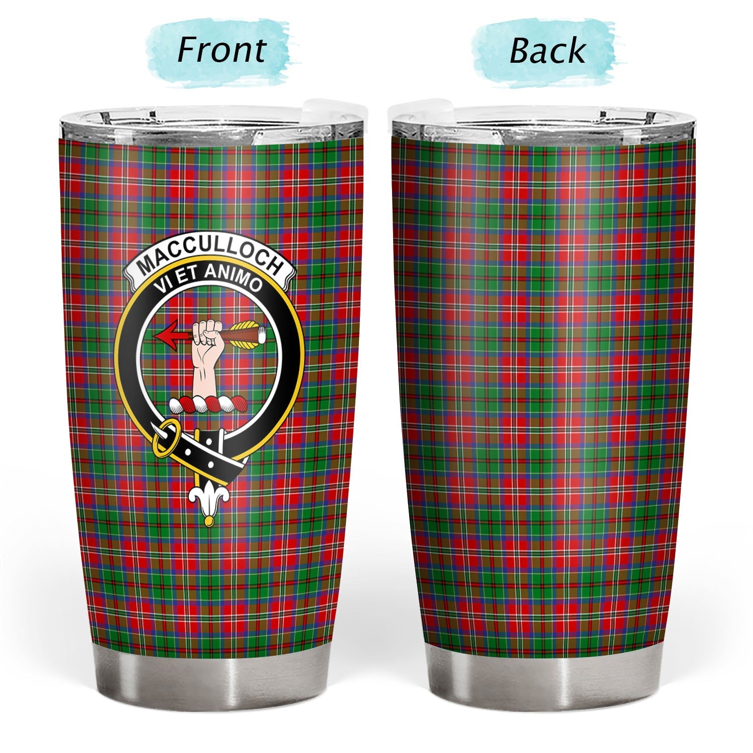 Clan MacCulloch (McCulloch) Tartan Crest Tumbler KB25 Clan McCulloch Tartan Today   