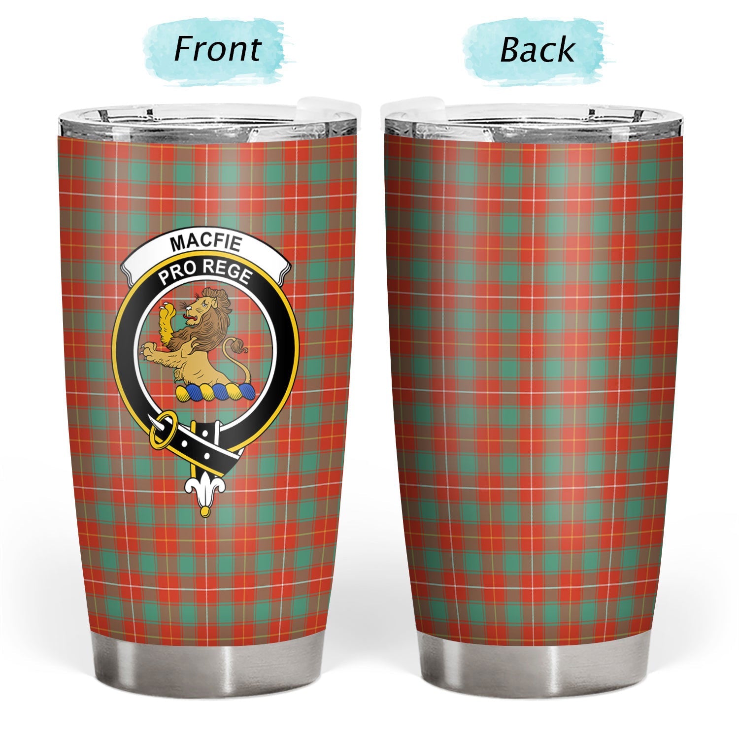 Clan MacFie Ancient Tartan Crest Tumbler NH88 Clan MacPhee_MacFie Tartan Today   