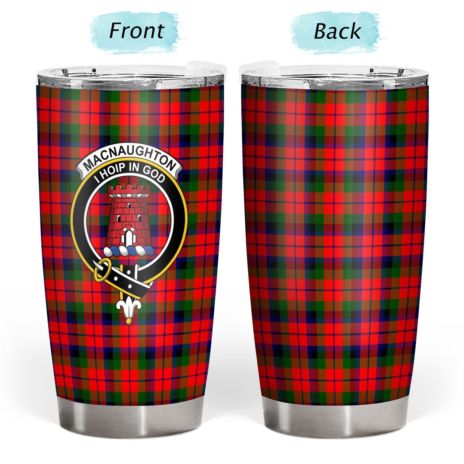 Clan MacNaughton Modern Tartan Crest Tumbler EQ12 Clan MacNaughton Tartan Today   