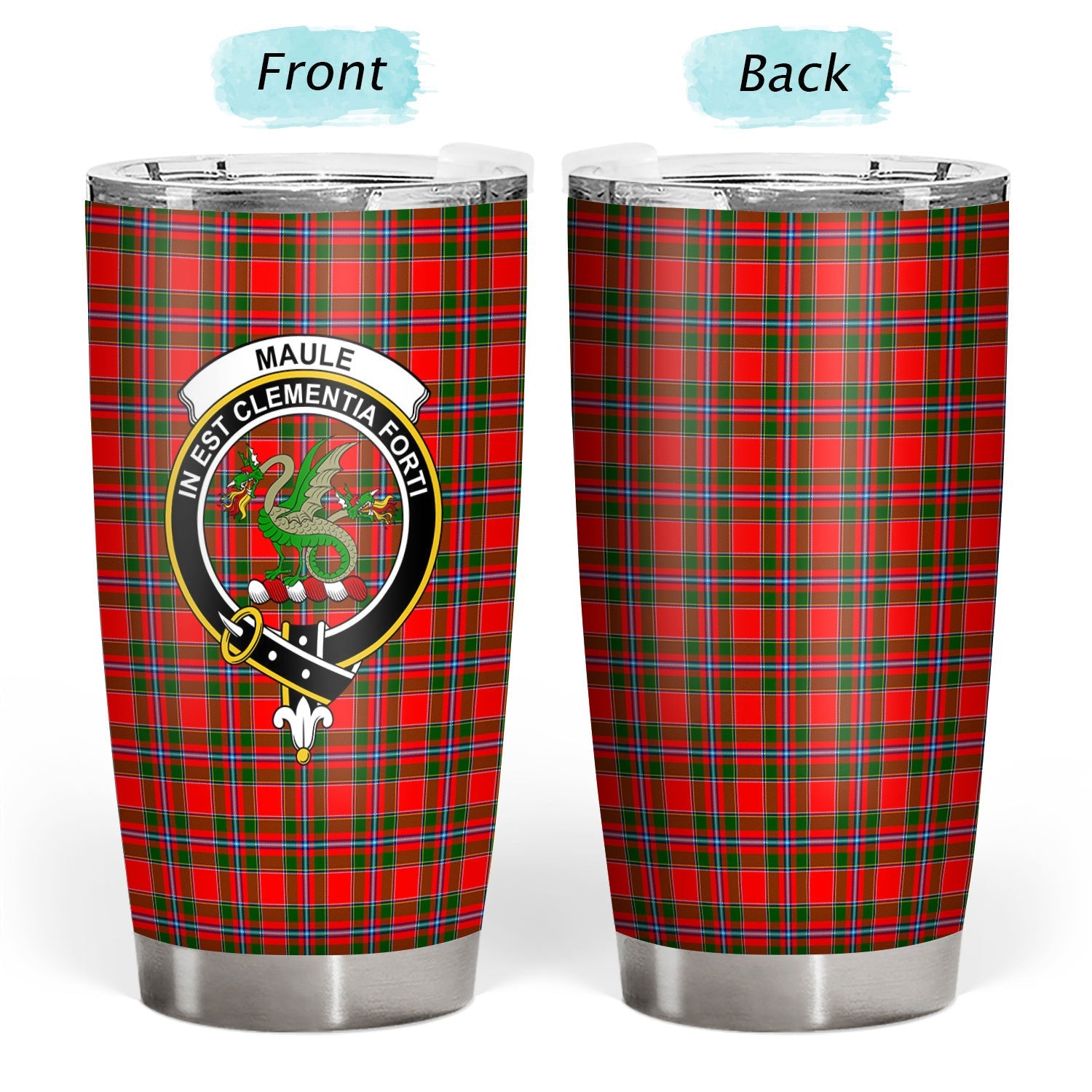 Clan Maule Tartan Crest Tumbler VV75 Clan Maule Tartan Today   