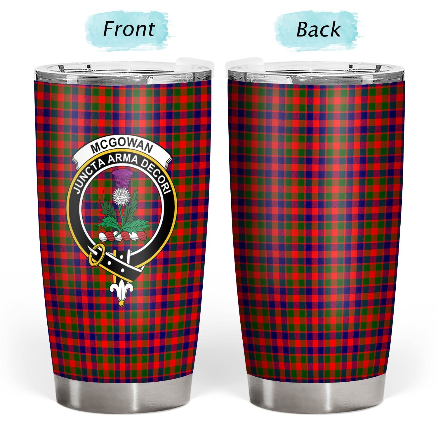 Clan McGowan Tartan Crest Tumbler WZ32 Clan MacGowan (McGowan) Tartan Today   