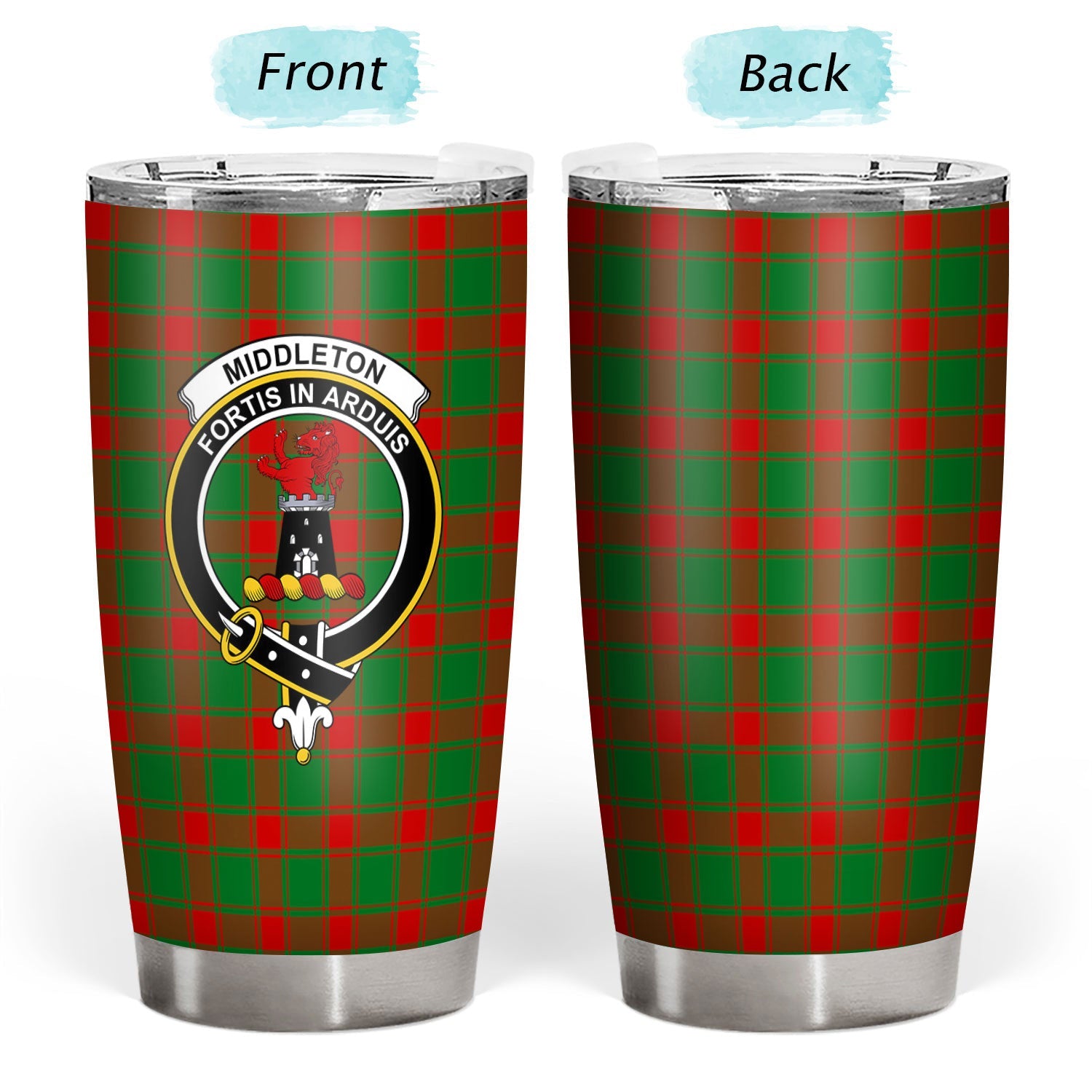 Clan Middleton Modern Tartan Crest Tumbler IW47 Clan Middleton Tartan Today   