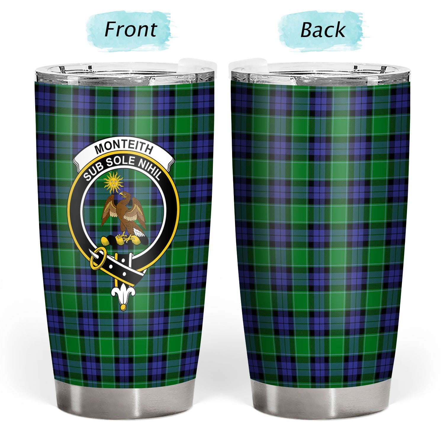 Clan Monteith Tartan Crest Tumbler KU47 Clan Monteith Tartan Today   