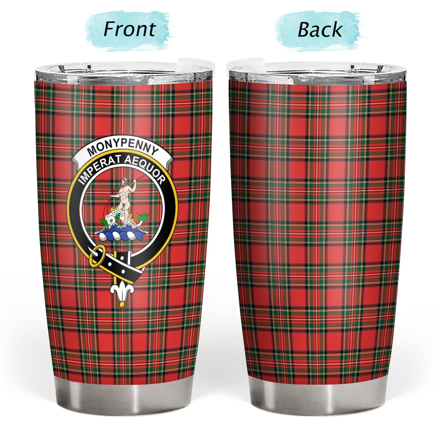 Clan Monypenny Tartan Crest Tumbler PM97 Clan Monypenny Tartan Today   