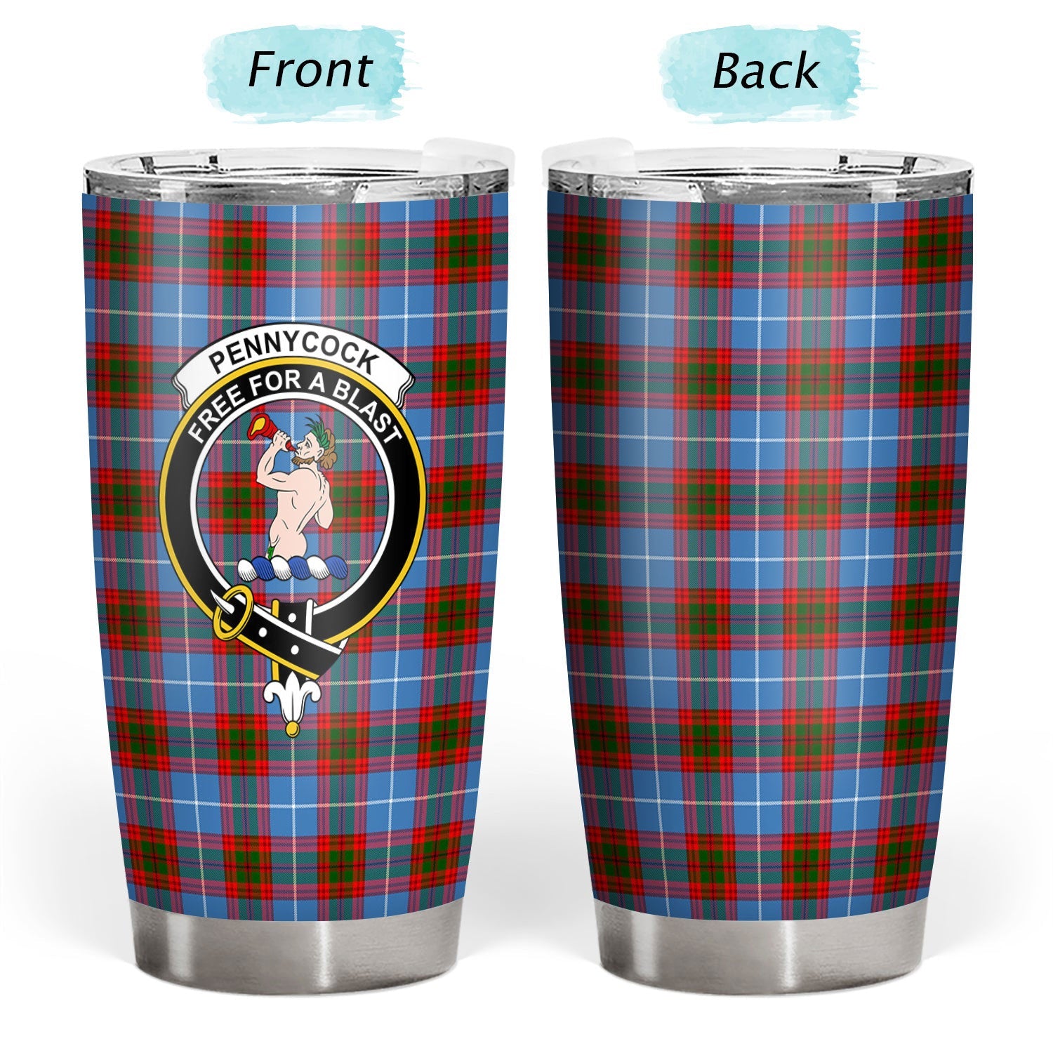 Clan Pennycook Tartan Crest Tumbler JA51 Clan Pennycook Tartan Today   