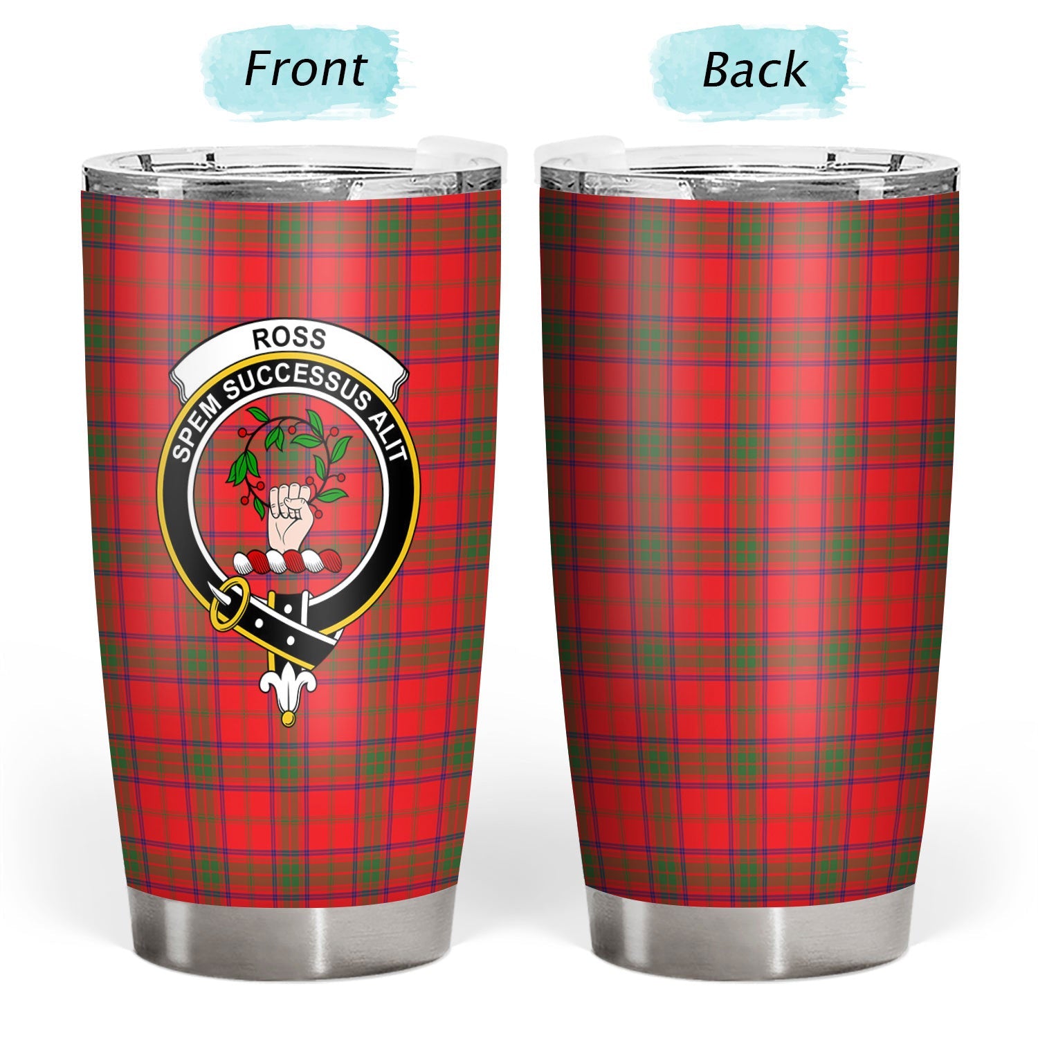 Clan Ross Modern Tartan Crest Tumbler KF85 Clan Ross Tartan Today   