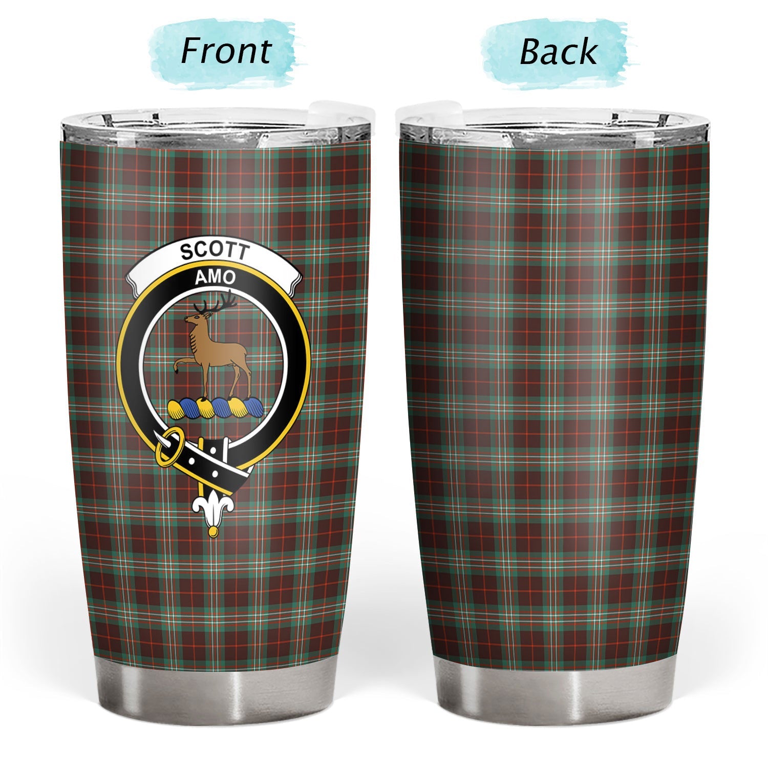 Clan Scott Brown Ancient Tartan Crest Tumbler VC19 Clan Scott (Scott Tartan) Tartan Today   