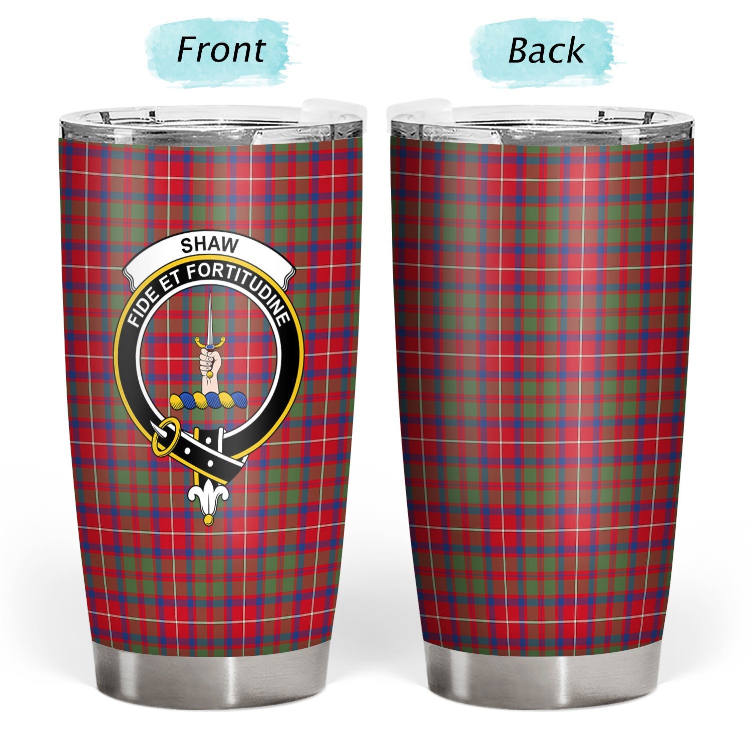 Clan Shaw Red Modern Tartan Crest Tumbler FF71 Clan Shaw Tartan Today   