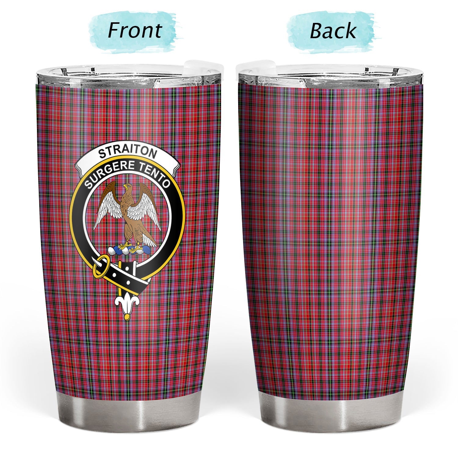 Clan Straiton Tartan Crest Tumbler DA57 Clan Rait Tartan Today   