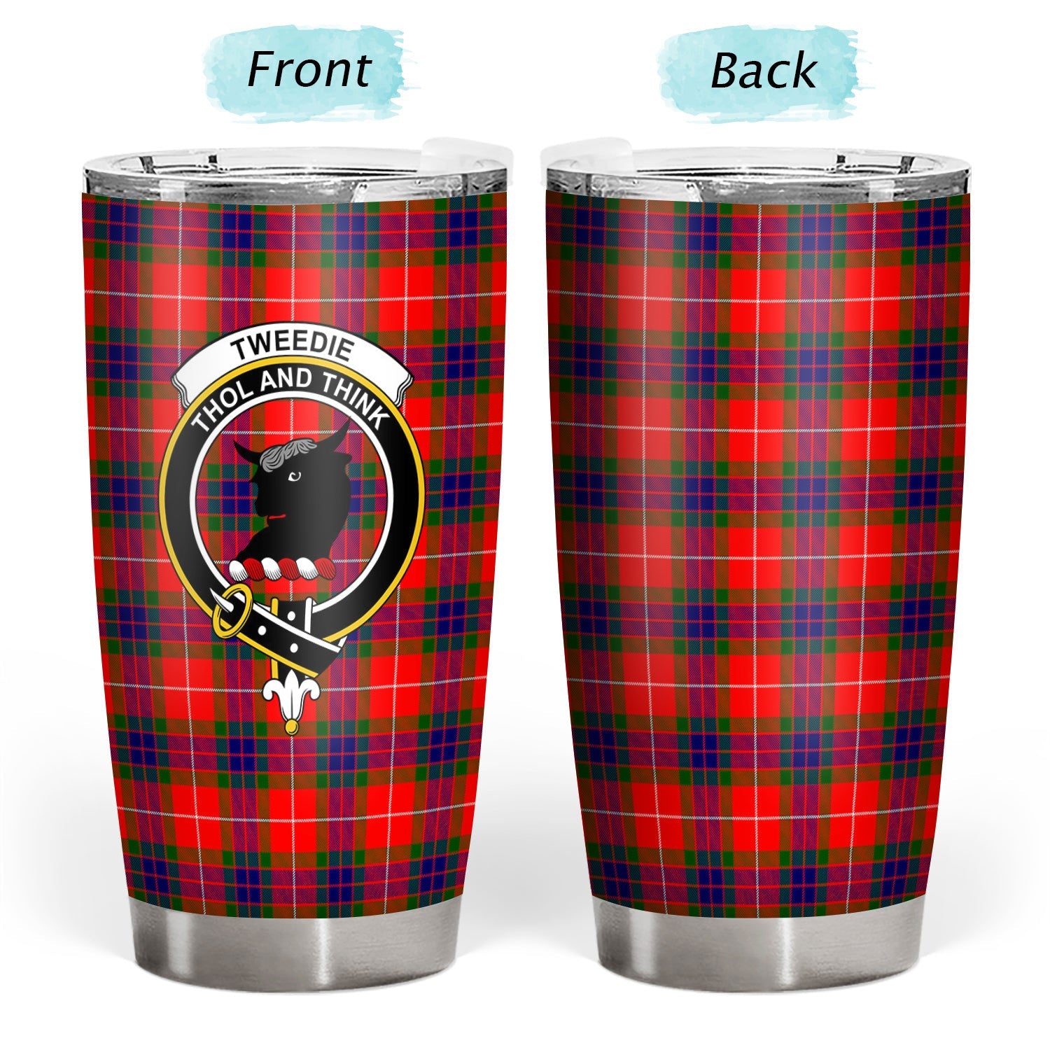 Clan Tweedie Tartan Crest Tumbler JO33 Clan Tweedie Tartan Today   