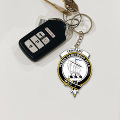 Clan Tennant Tartan Crest Keychain UR26 Clan Tennant Tartan Today   