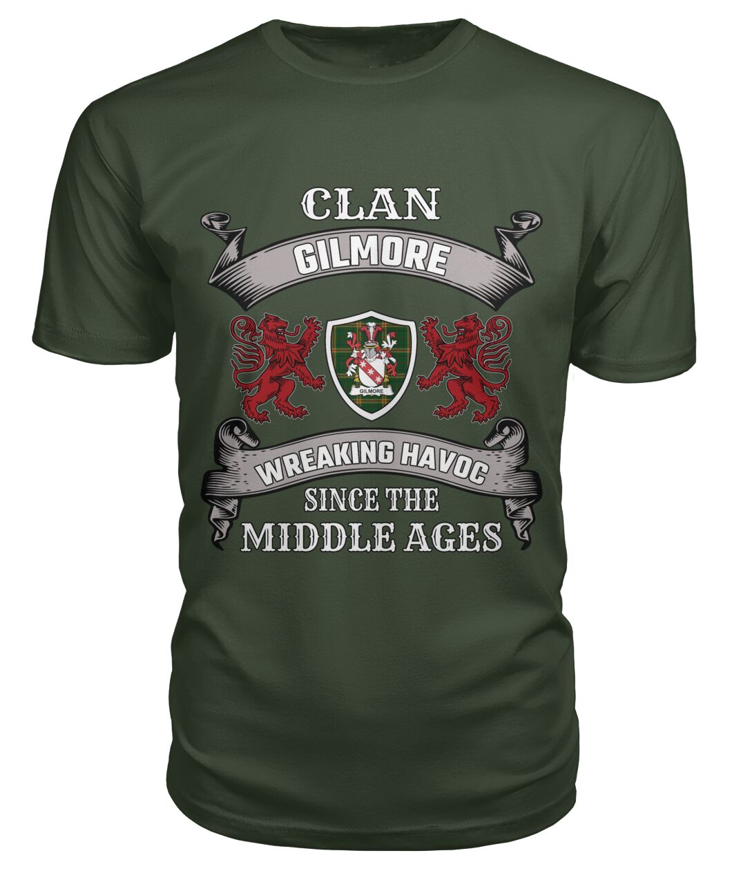 Clan Gilmore Family Tartan 2D T-ShirtZC73 Gilmore Tartan 2D T-Shirt Tartan T-Shirt City Green S Gilmore Tartan 2D T-Shirt