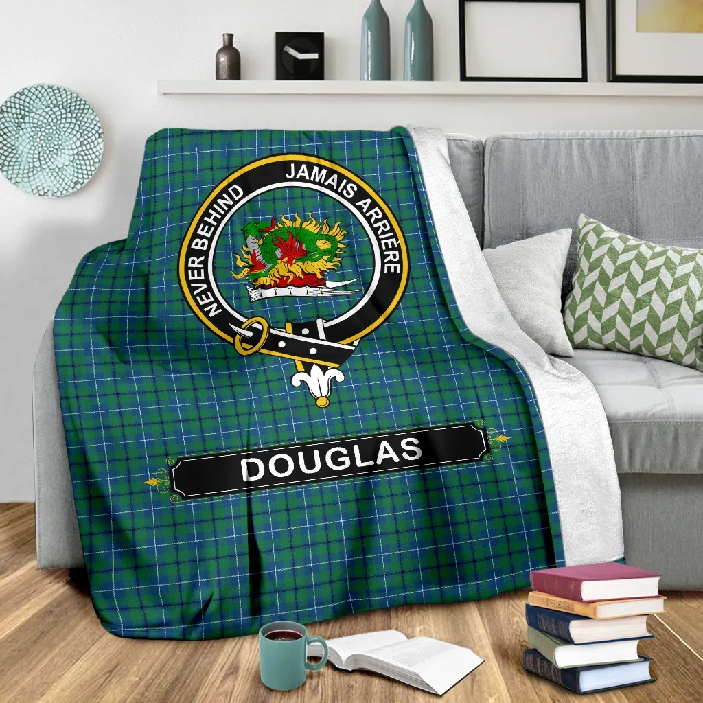 Clan Douglas Tartan Crest Blanket 3 Sizes XJ22